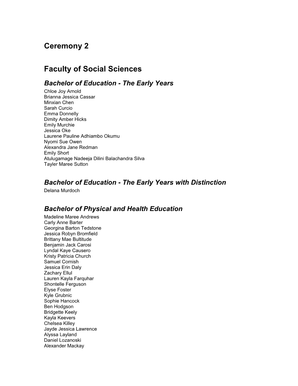 Bachelor of Education - the Early Years