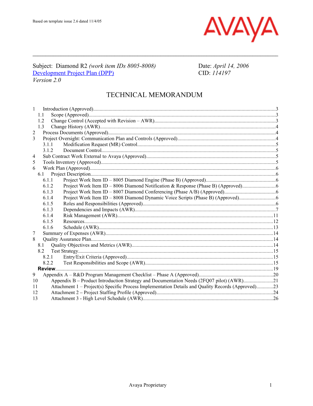 Development Project Plan Template