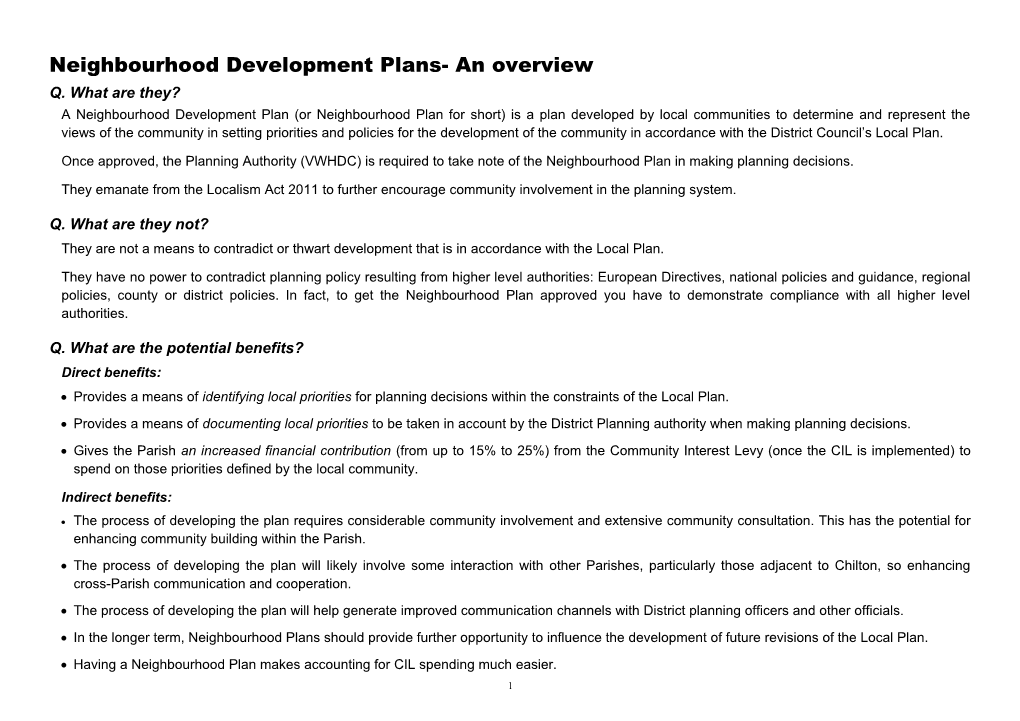 Neighbourhood Development Plans