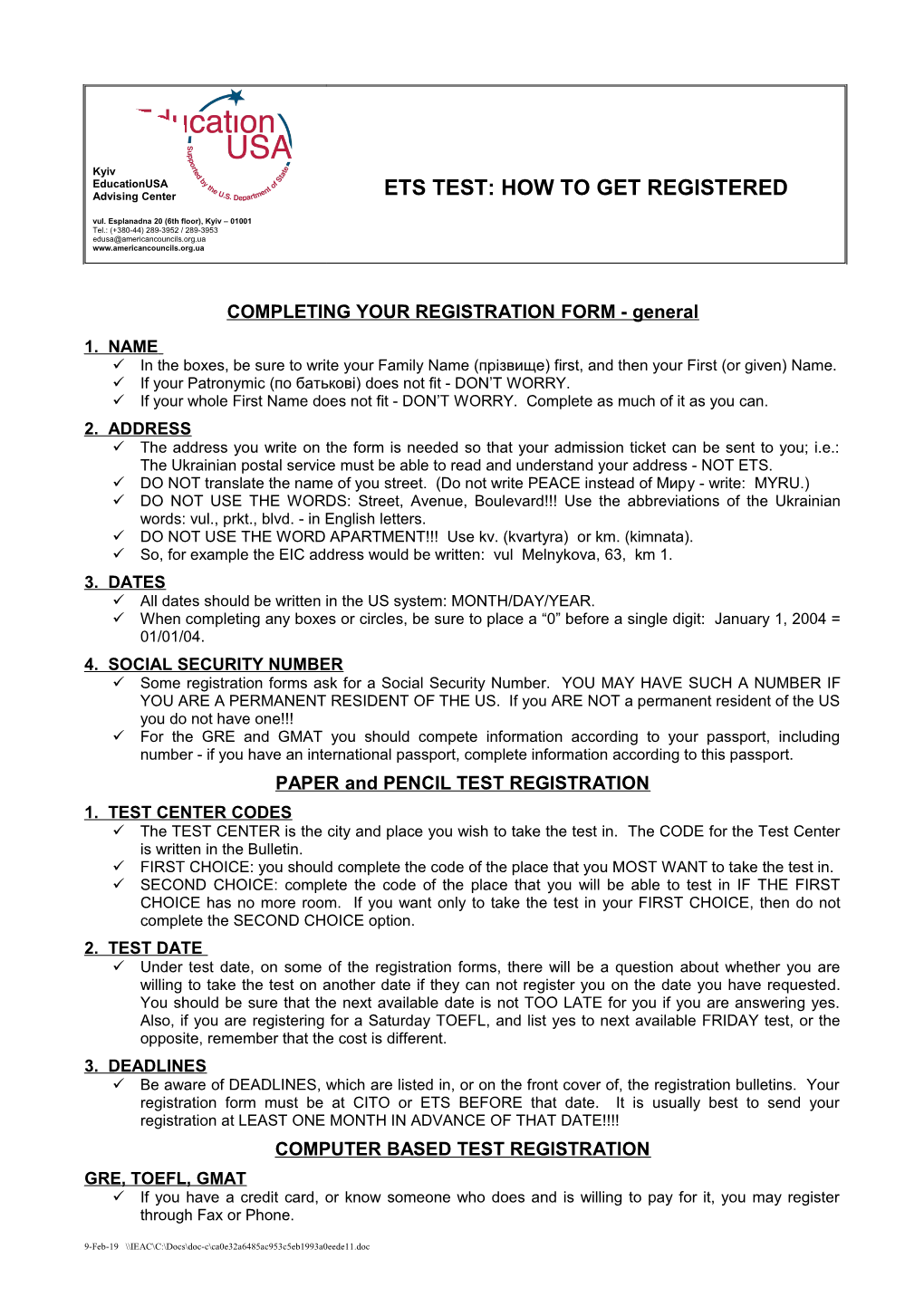 Things to Remember When Registering for Ets Tests