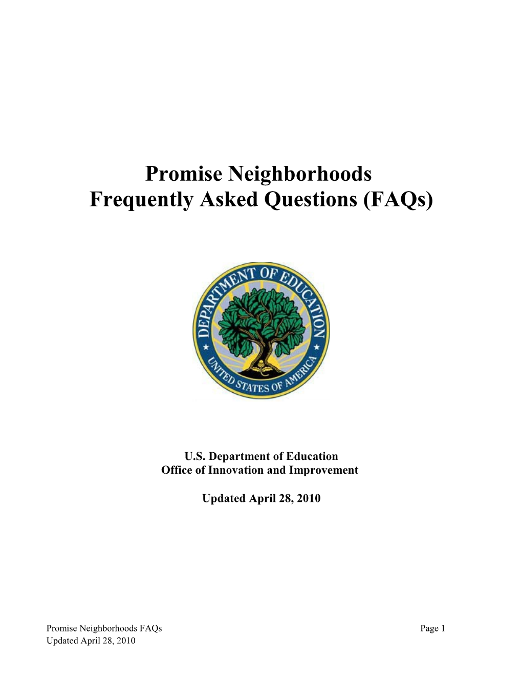 FY2010 Promise Neighborhoods Faqs (MS Word)