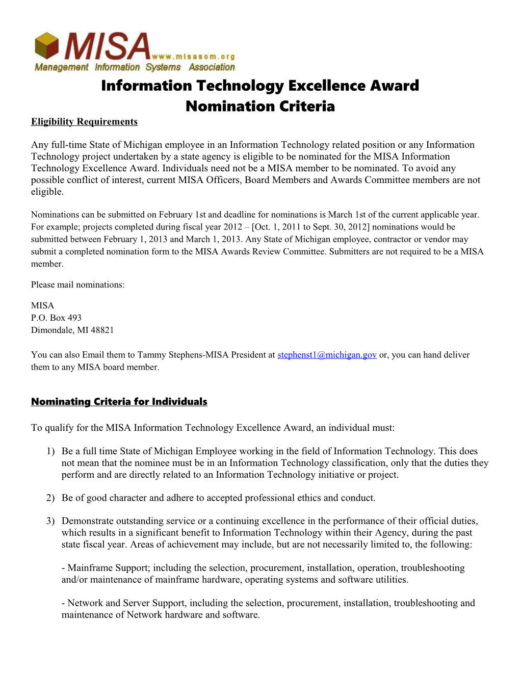 Information Technology Excellence Award