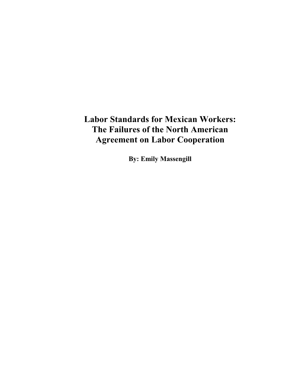 Labor Standards for Mexican Workers