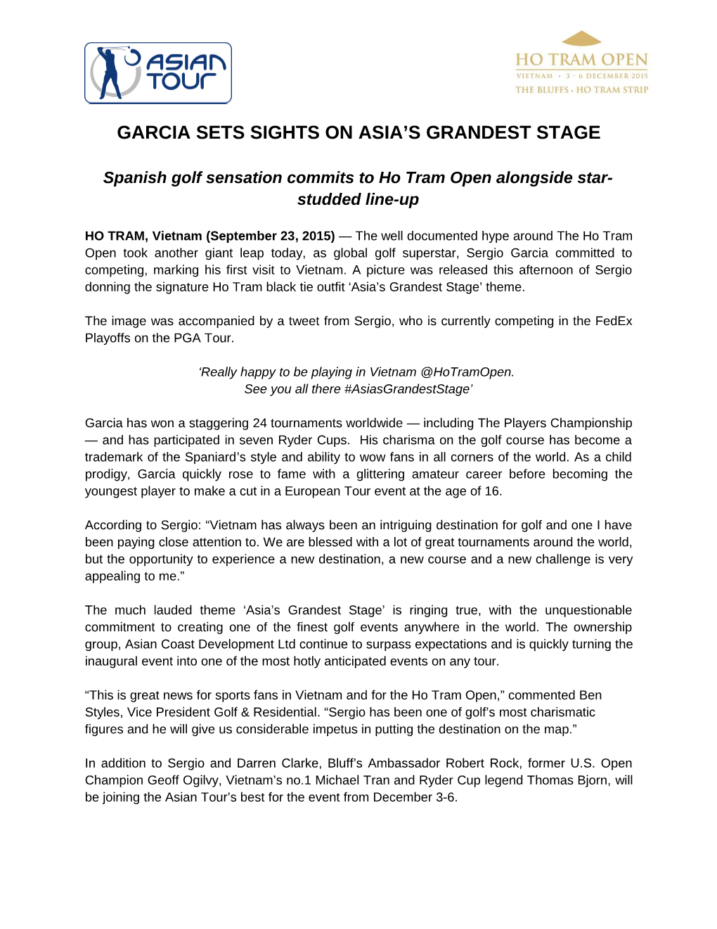 Garcia Sets Sights on Asia S Grandest Stage