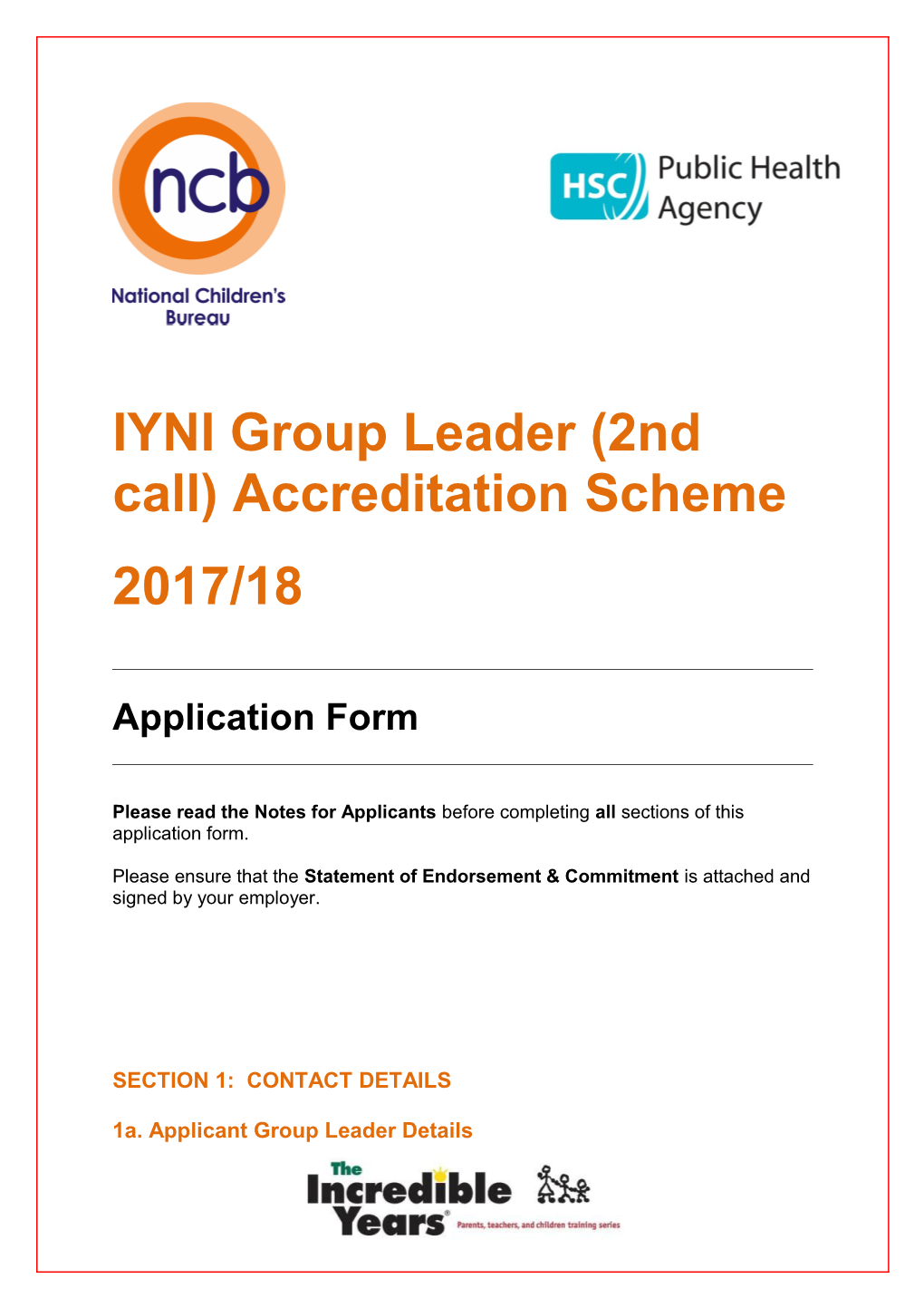 IYNI Group Leader (2Nd Call) Accreditation Scheme