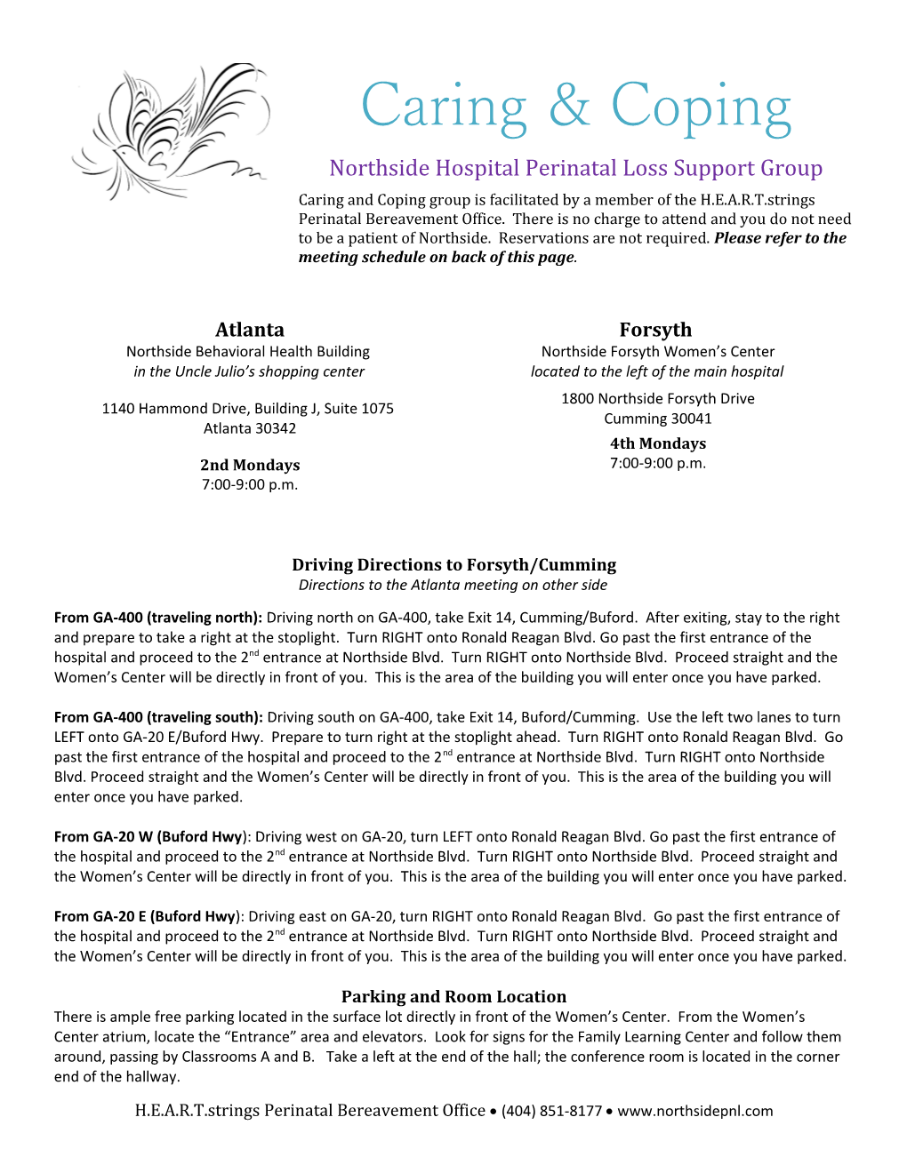 Northside Hospital Perinatal Loss Support Groups