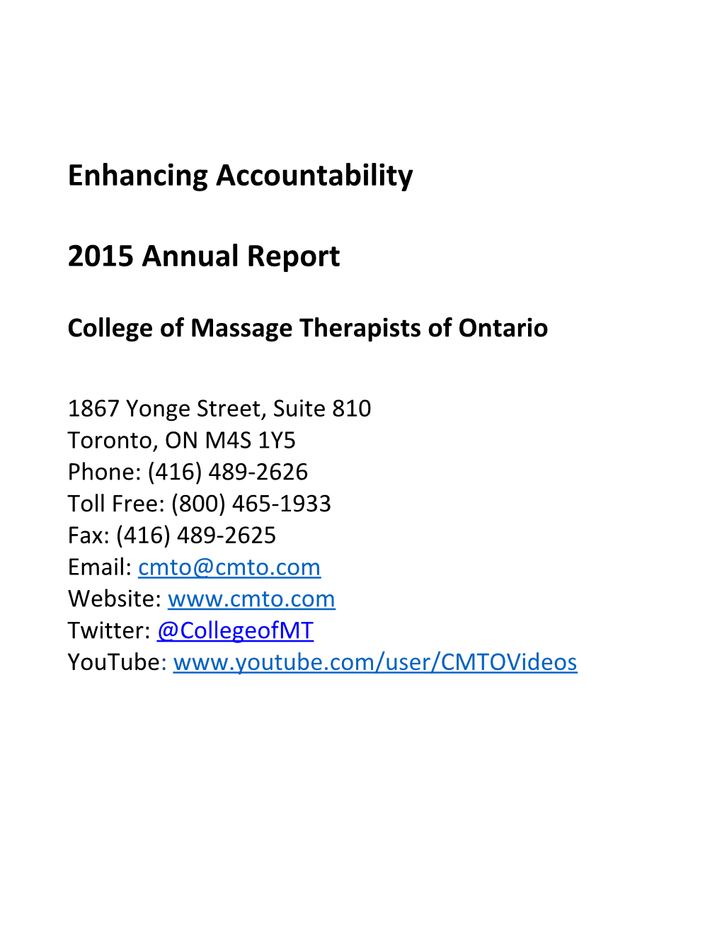 College of Massage Therapists of Ontario