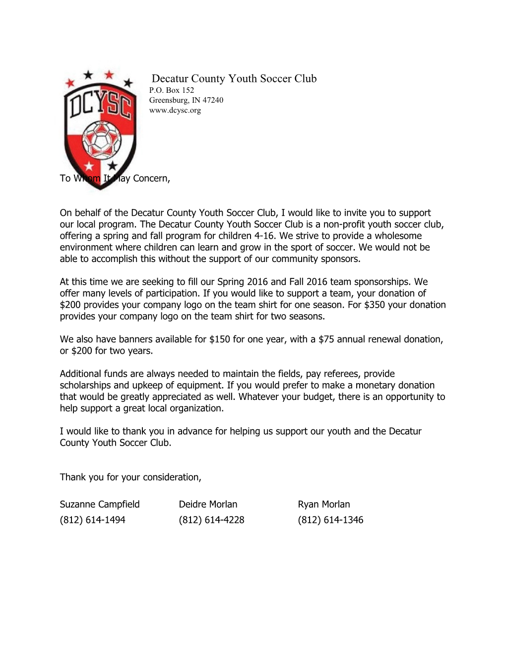 Decatur County Youth Soccer Club