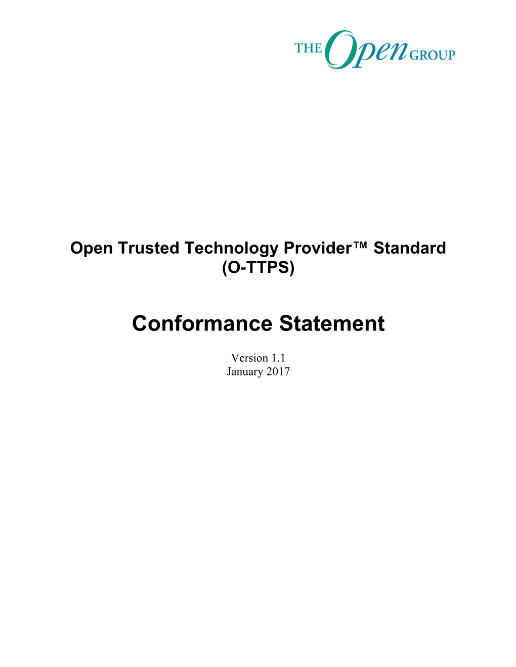 O-TTPS Conformance Stmt