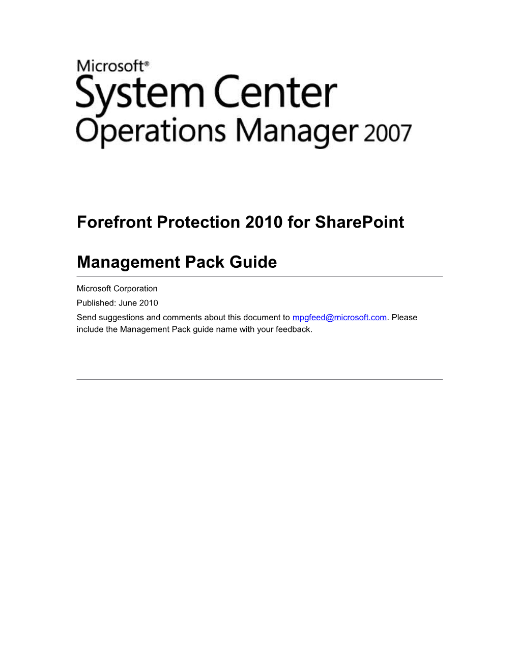 Forefront Protection 2010 for Sharepoint
