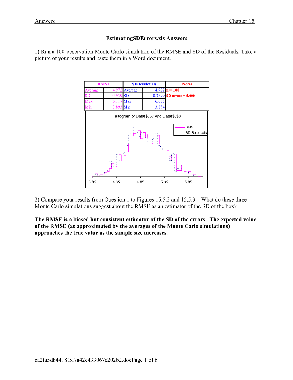 Estimatingsderrors.Xls Answers