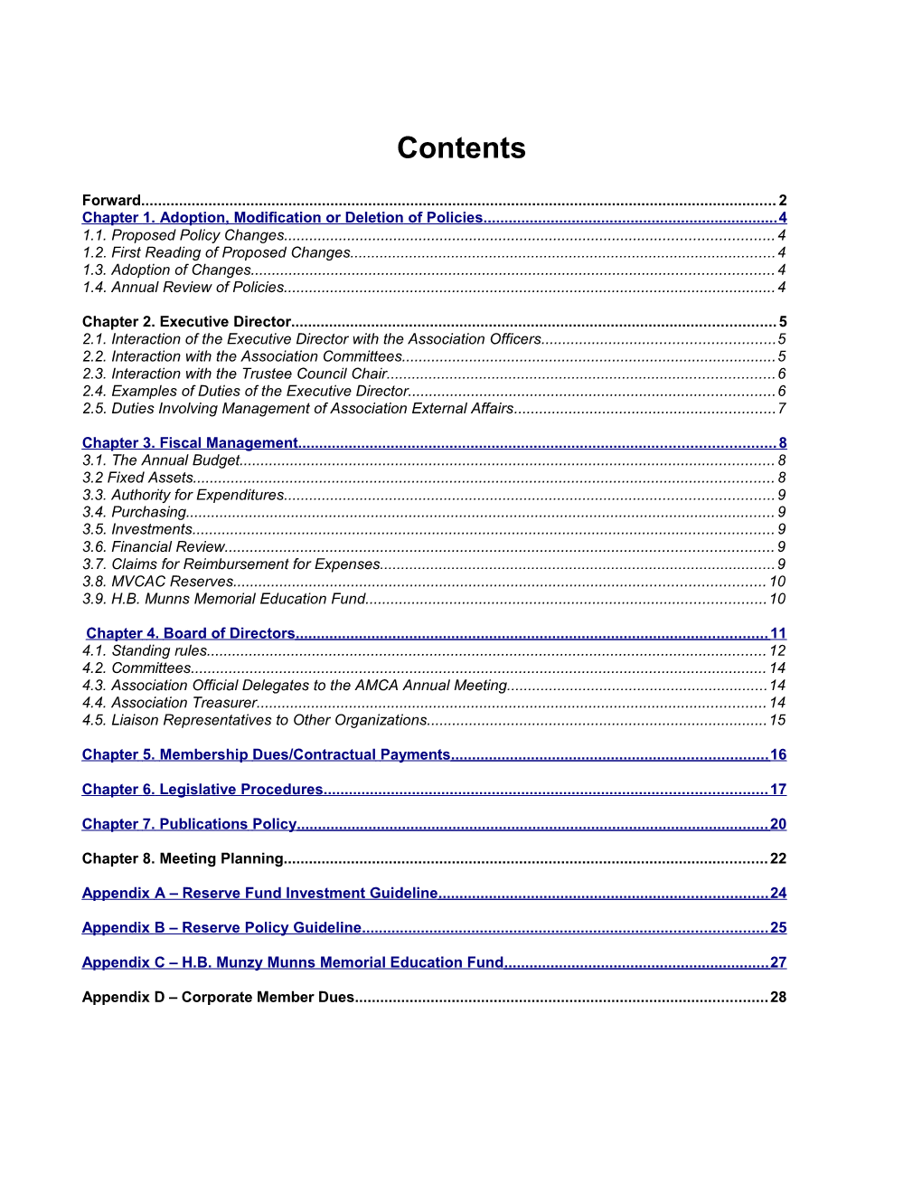 Manual of Administrative Policies