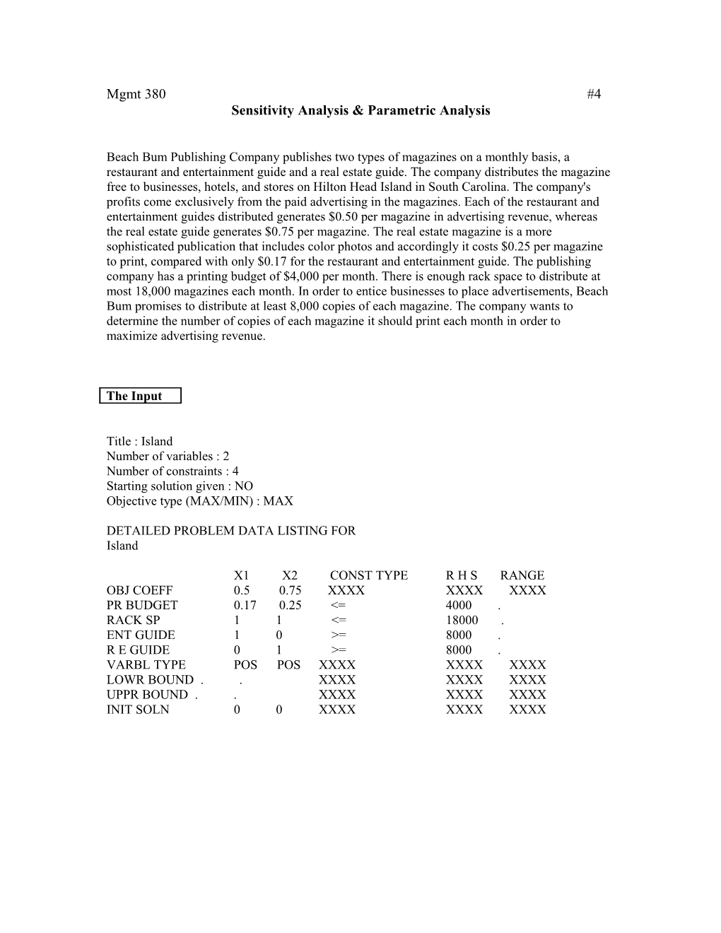 Sensitivity Analysis & Parametric Analysis