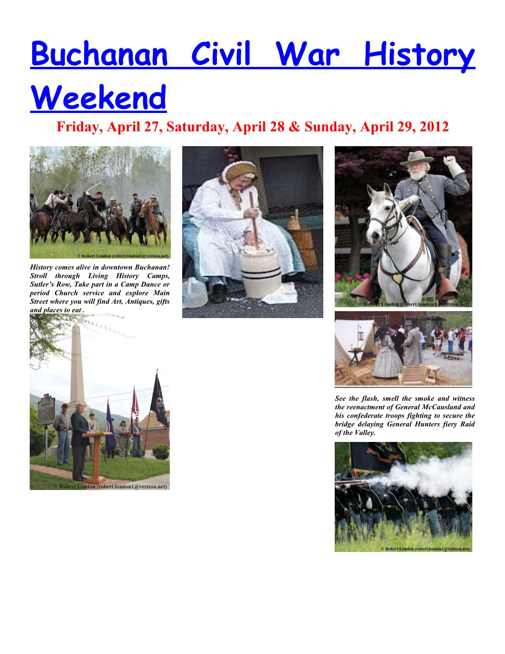 Buchanan Civil War History Weekend