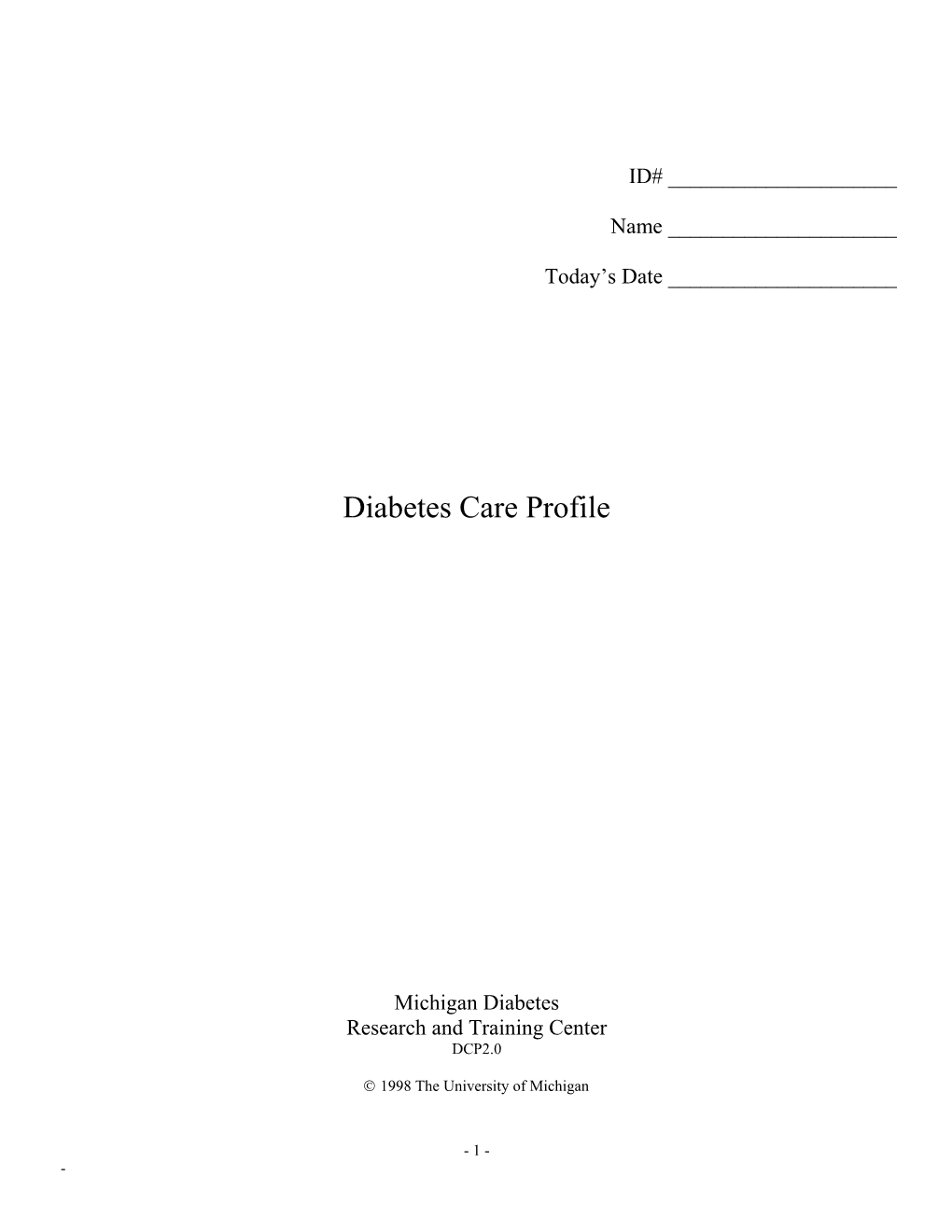 Diabetes Care Profile