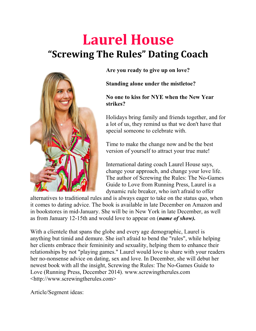 Screwing the Rules Dating Coach