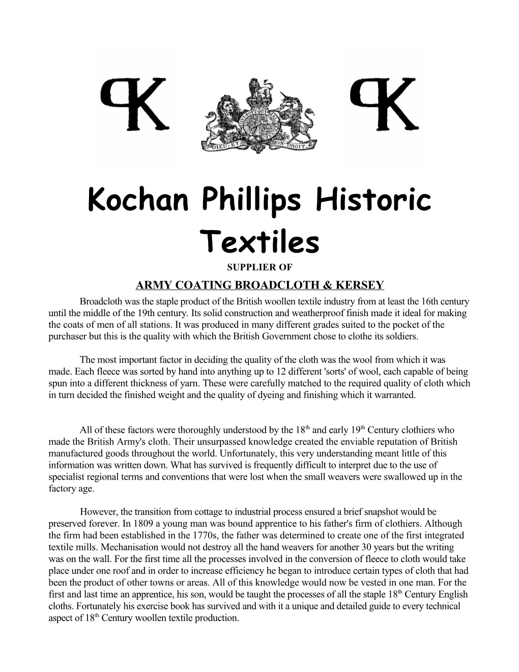 Kochan Phillips Historic Textiles