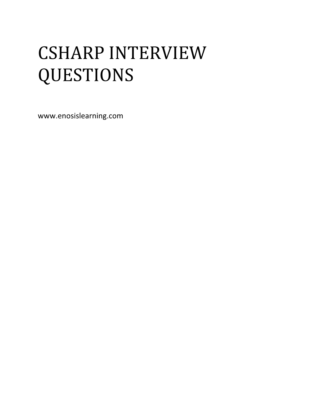 Csharp Interview Questions
