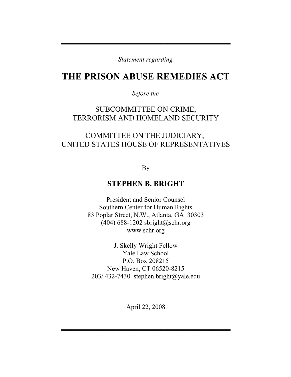 The Prison Abuse Remedies Act