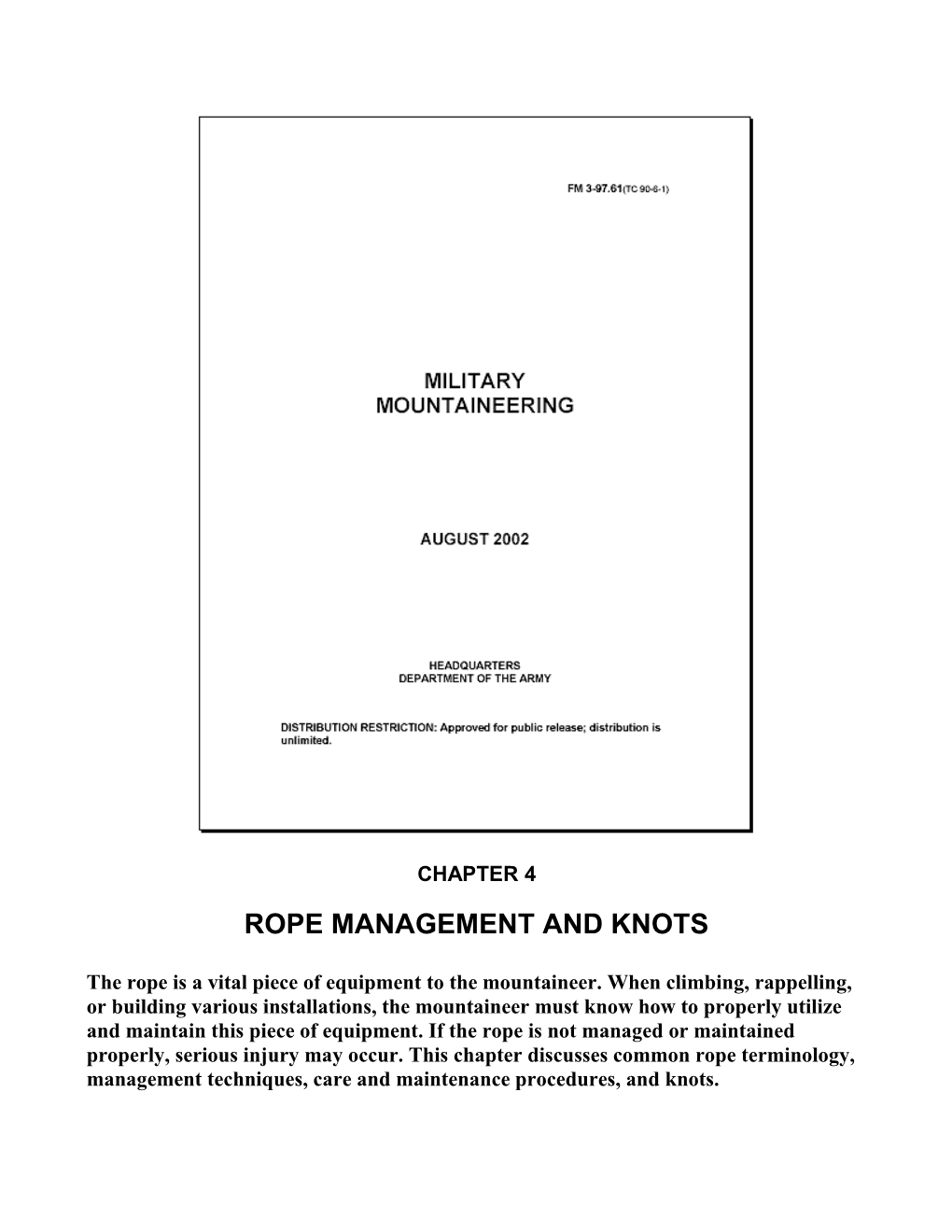Rope Management and Knots