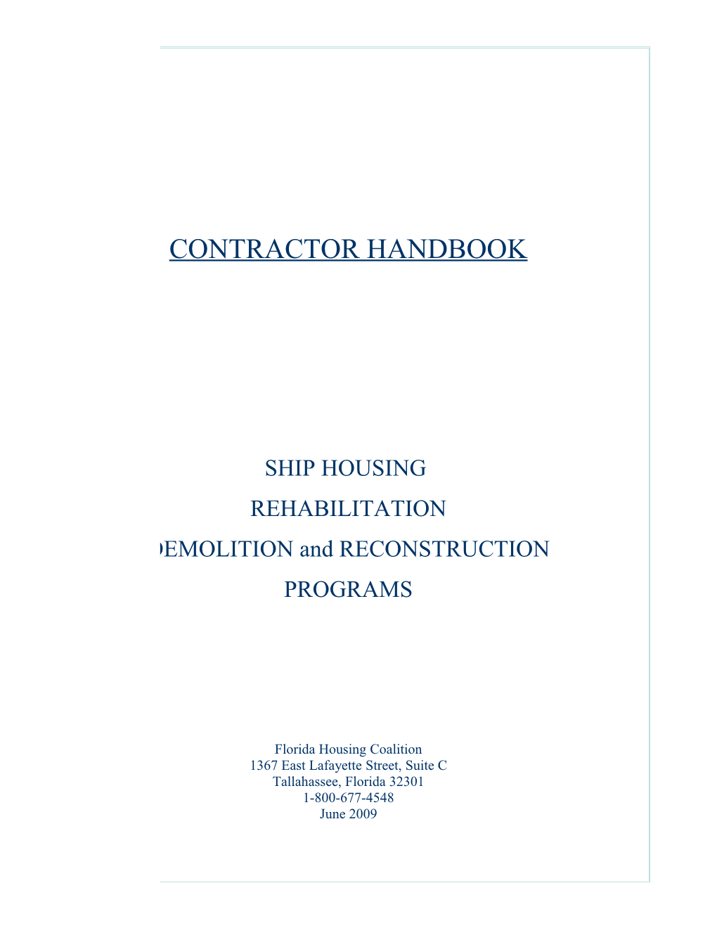 Contractor Handbook