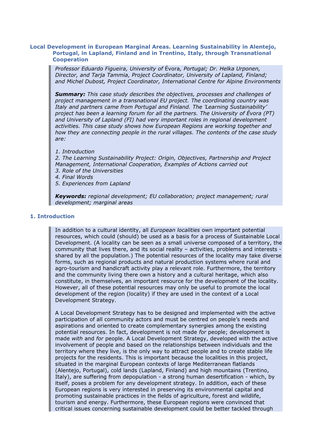 Chapter 3 Regional Project Management