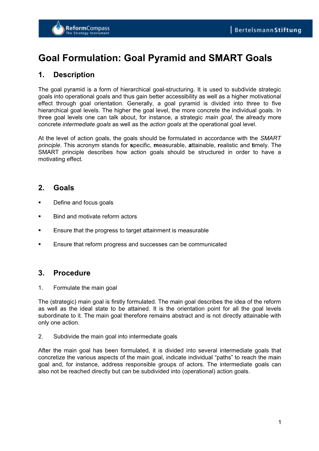 Goal Formulation: Goal Pyramid and SMART Goals