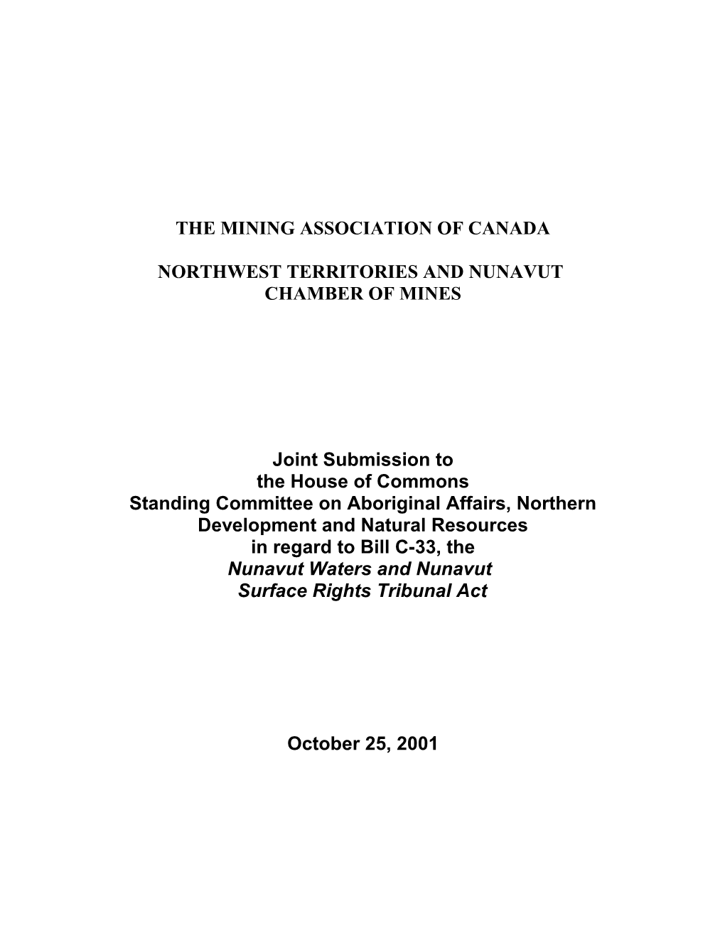 The Mining Association of Canada