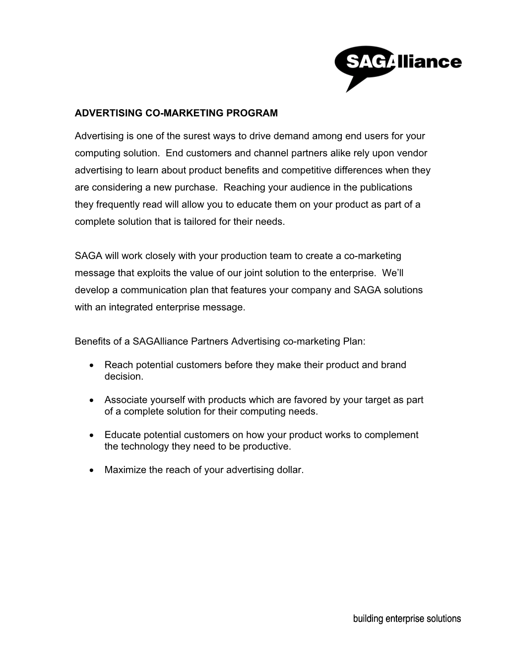 Advertising Co-Marketing Program