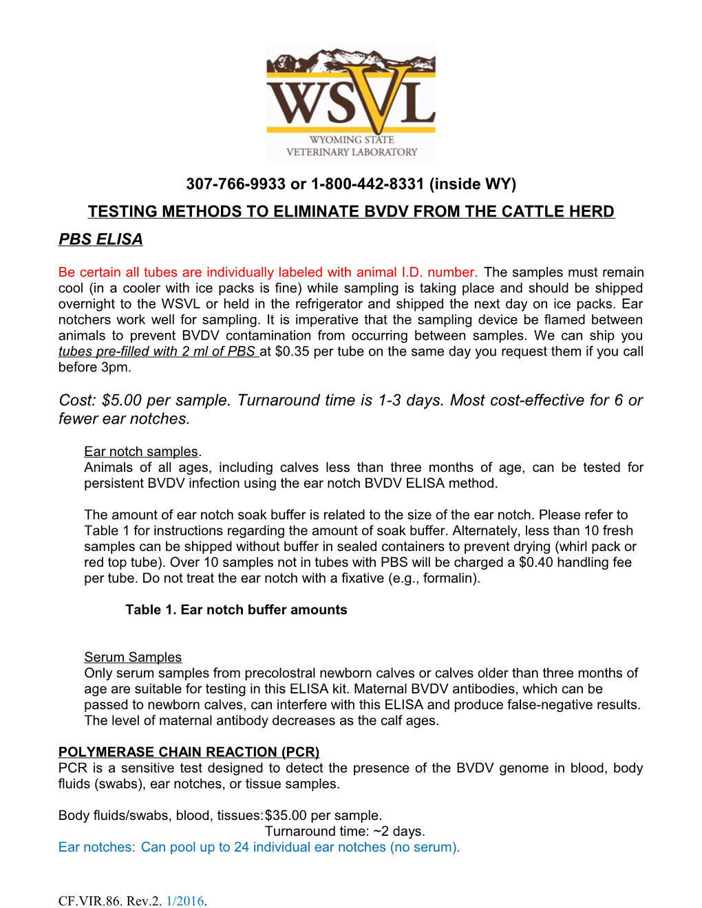 Testing Methods to Eliminate Bvdv from the Cattle Herd