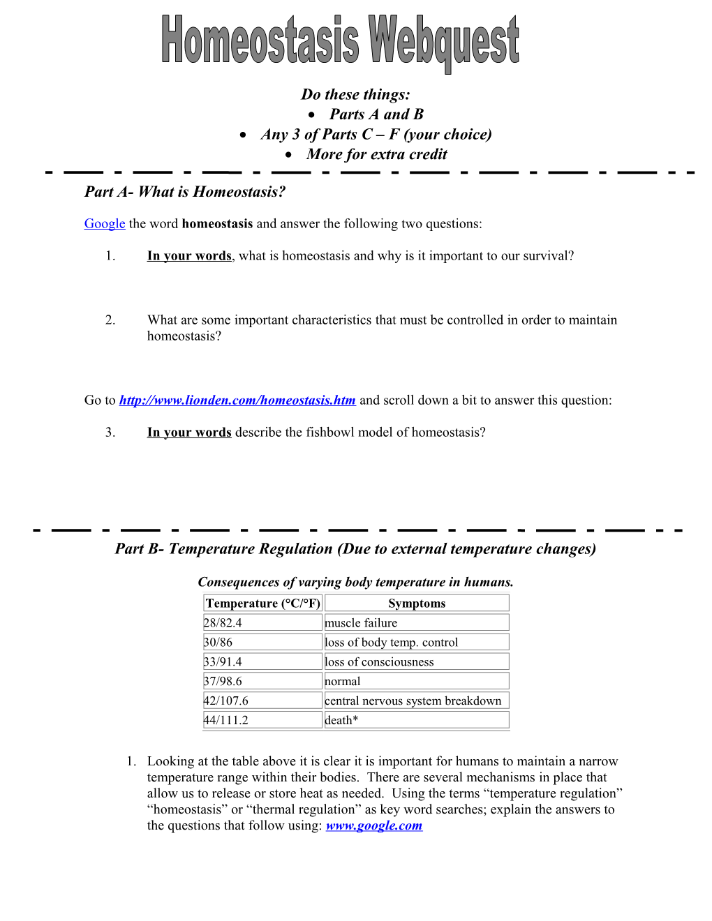 Part a What Is Homeostasis