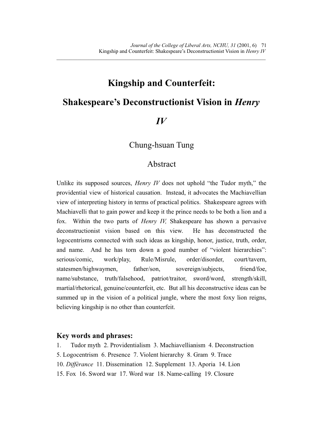 Kingship and Counterfeit