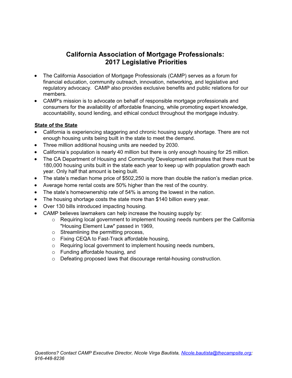 California Association of Mortgage Professionals