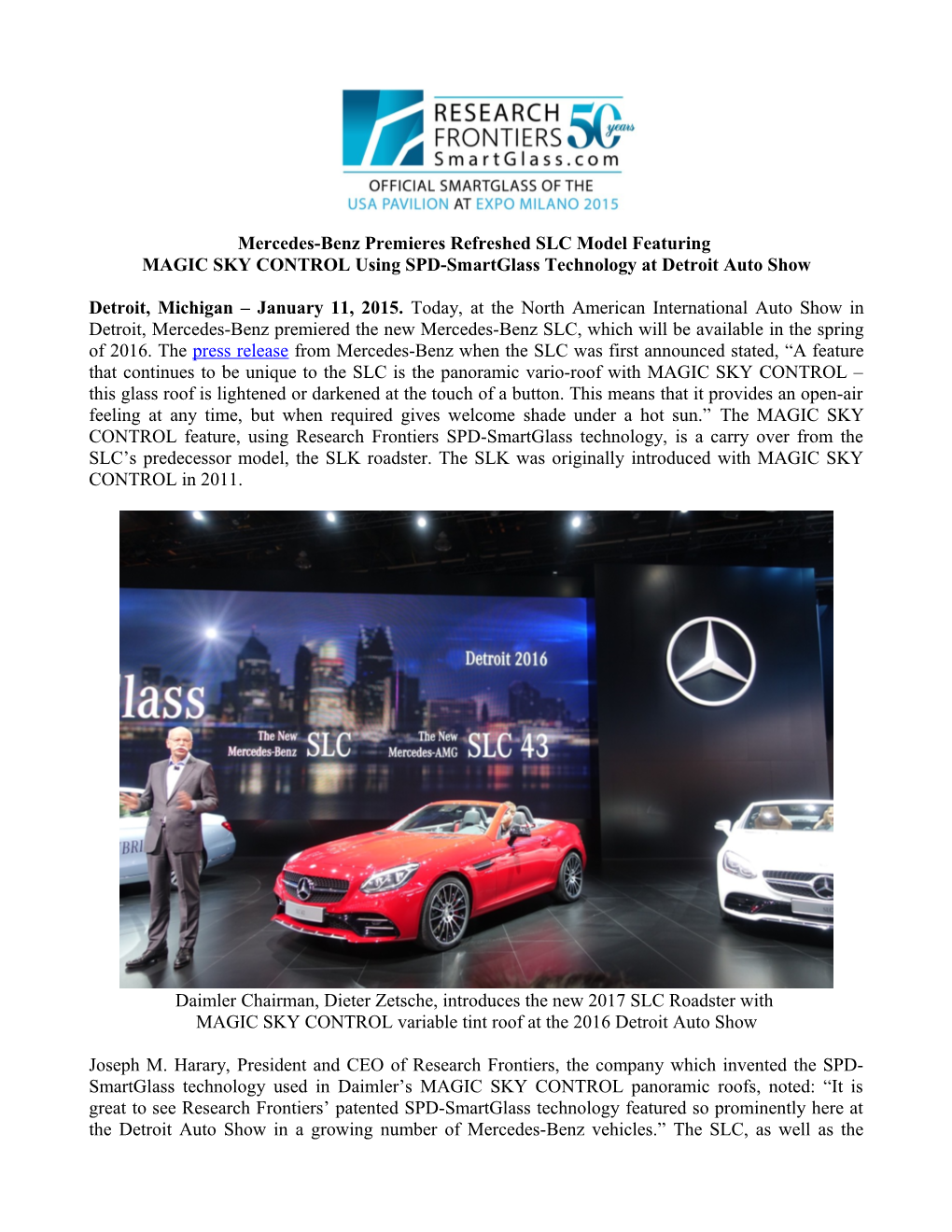 Mercedes-Benz Premieres Refreshed SLC Model Featuring