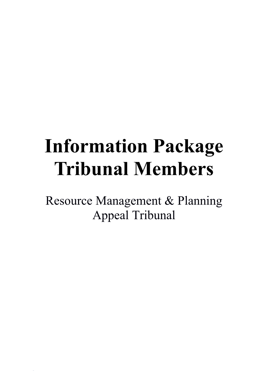 Resource Management & Planning Appeal Tribunal
