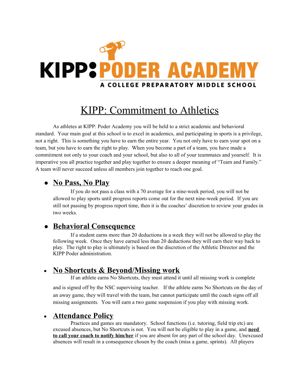 KIPP: Commitment to Athletics
