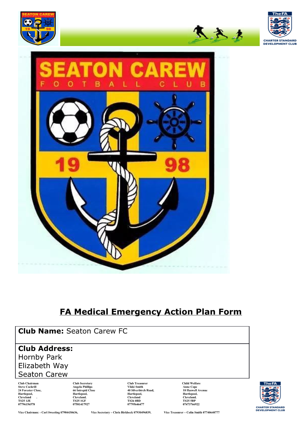 FA Medical Emergency Action Plan Form