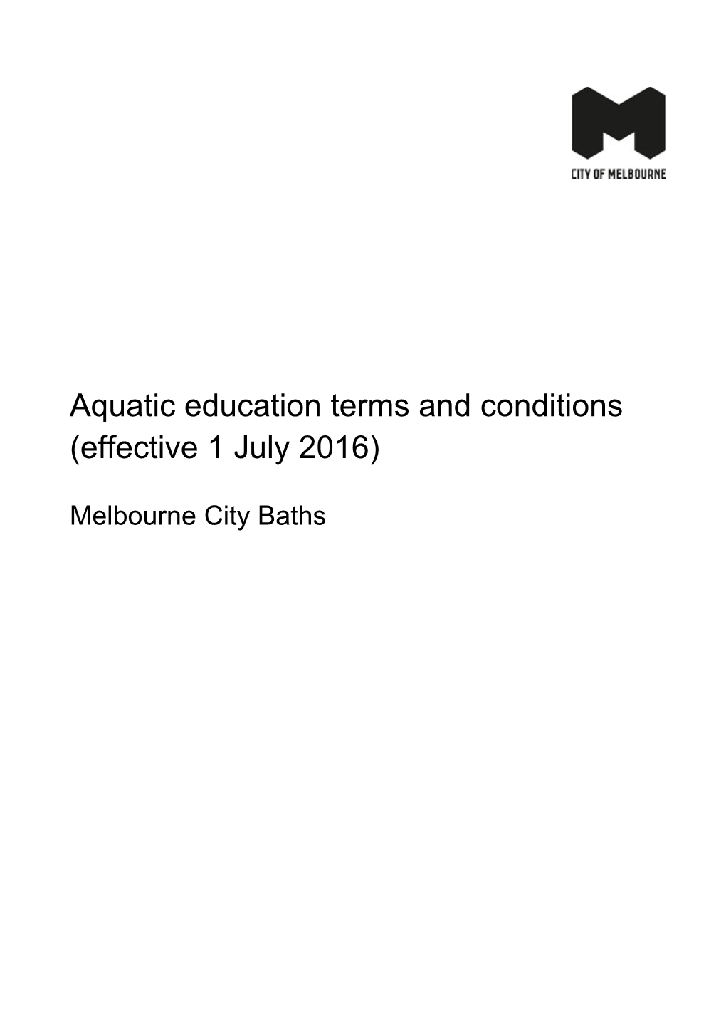 MCB Aquatic Education Terms and Conditions