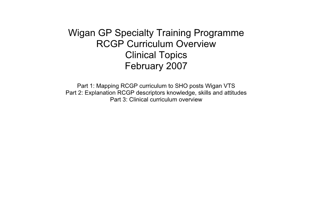 Wigangp Specialty Training Programme
