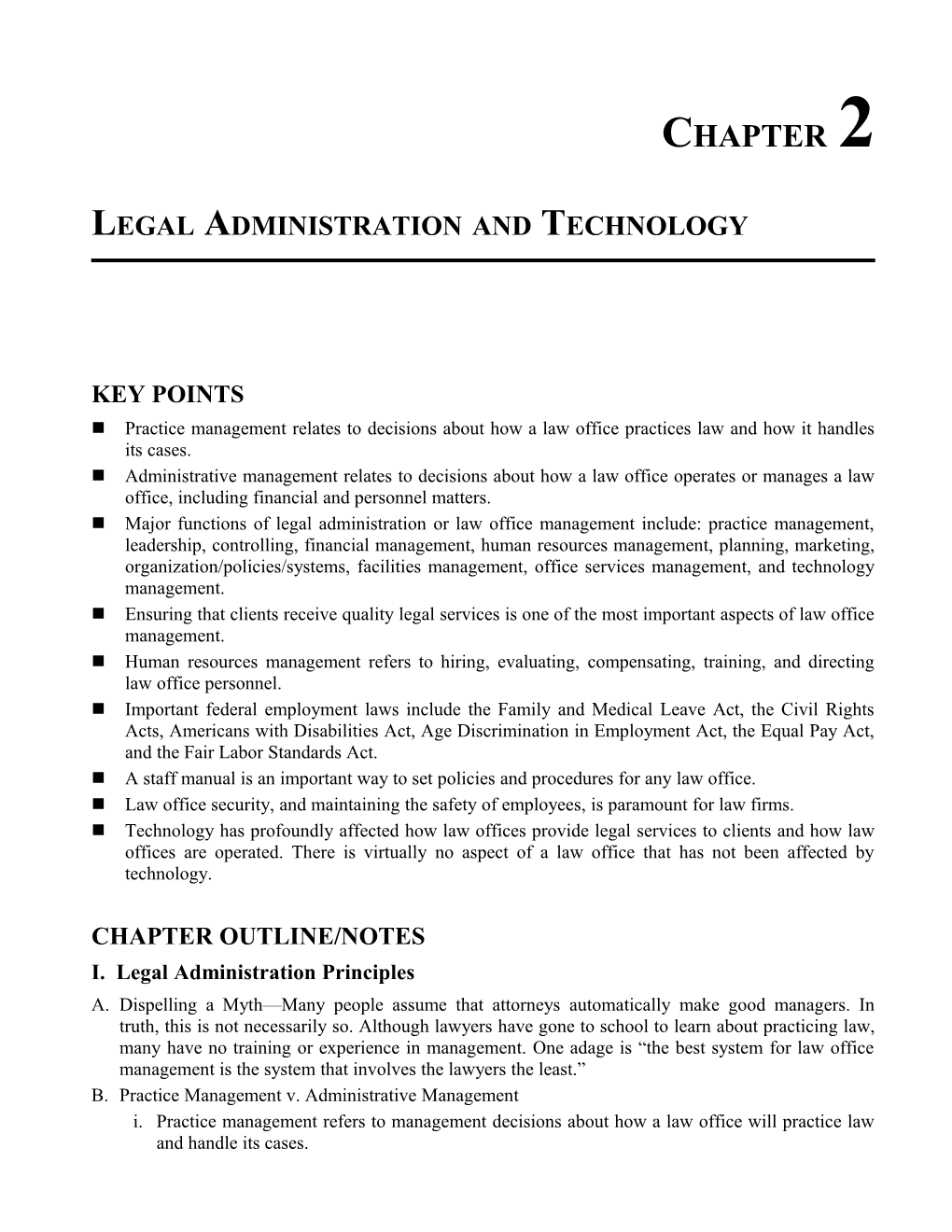 Legal Administration and Technology