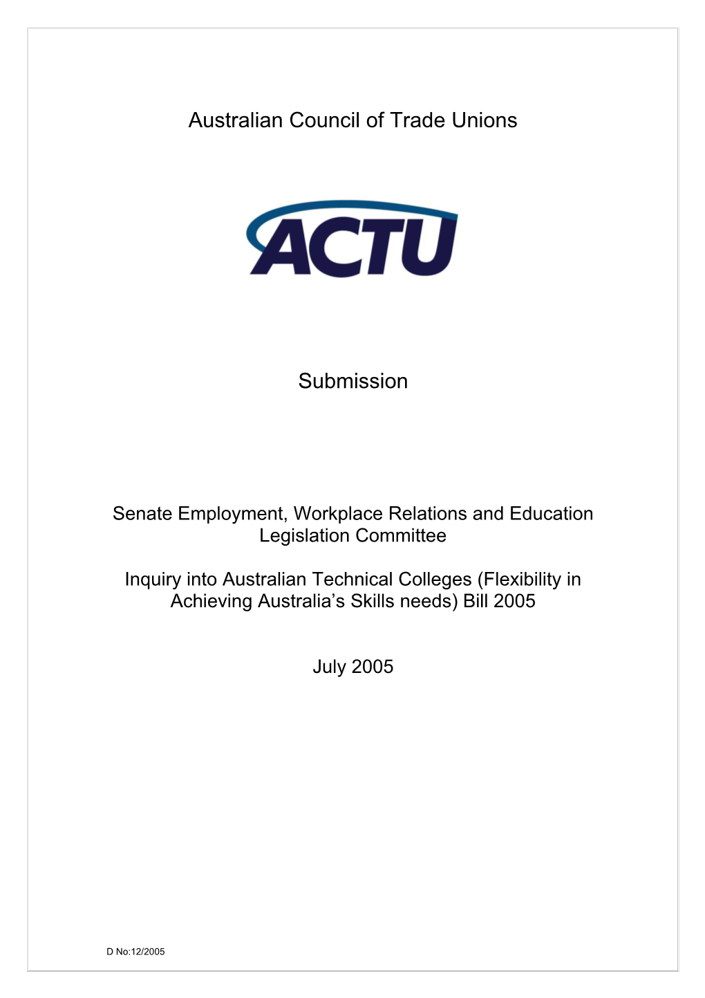 Australian Technical Colleges Submission