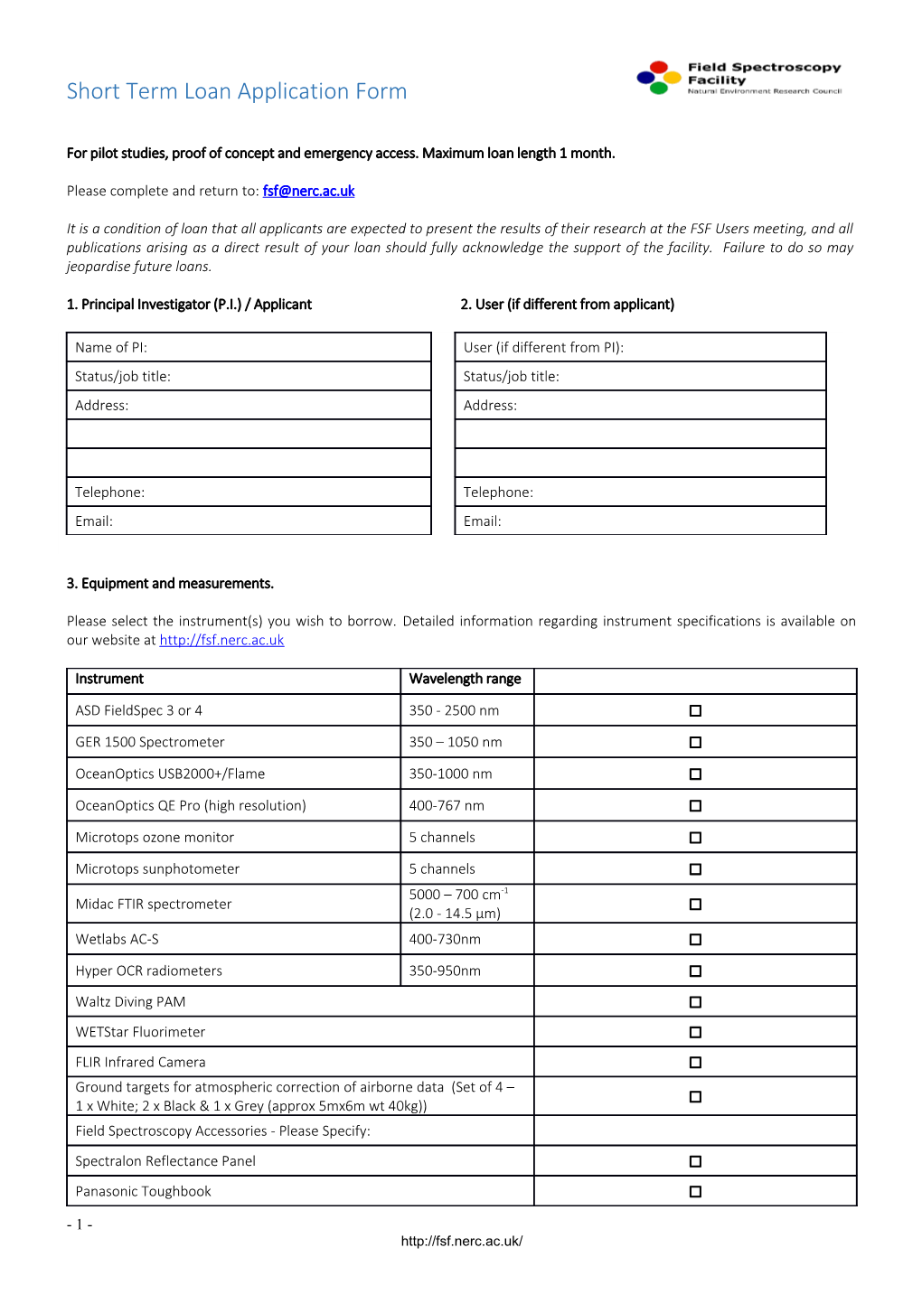 Short Term Loan Application Form