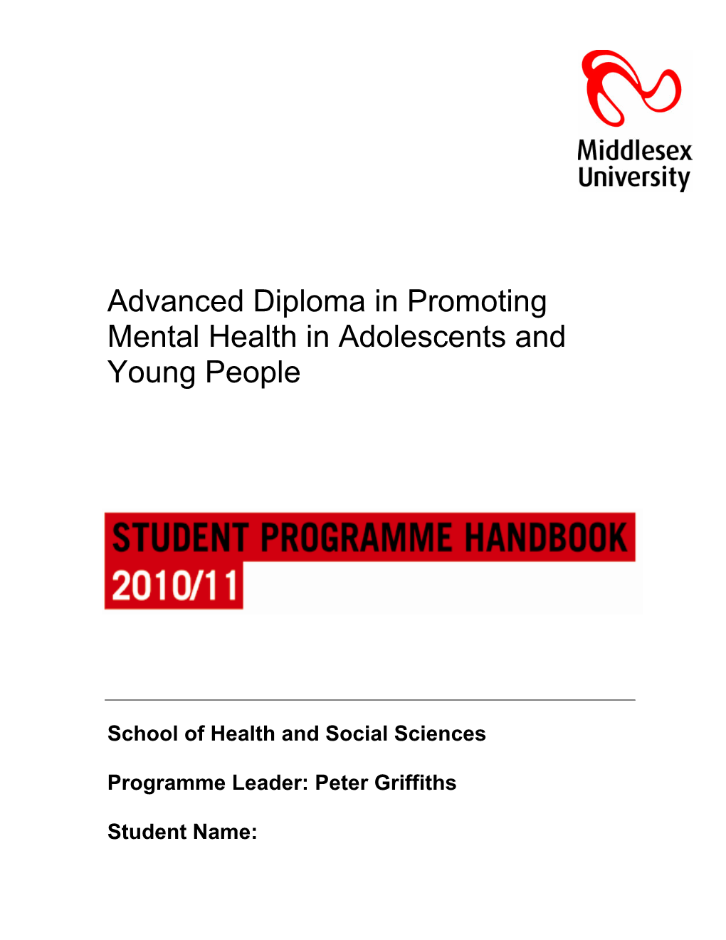 Advanced Diploma in Promoting Mental Health in Adolescents and Young People