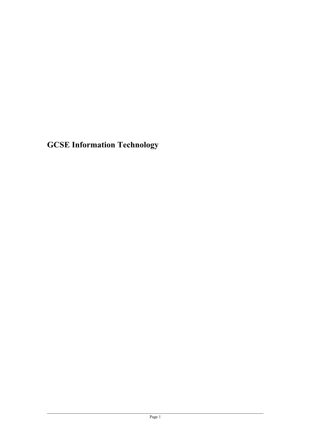 Information Technologygcse/Key Stage 4