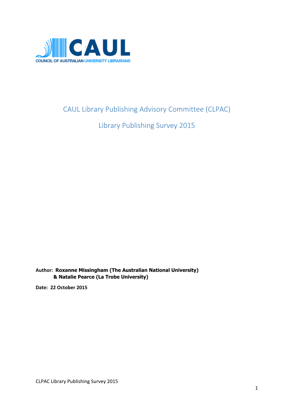 CAUL Library Publishing Advisory Committee (CLPAC)