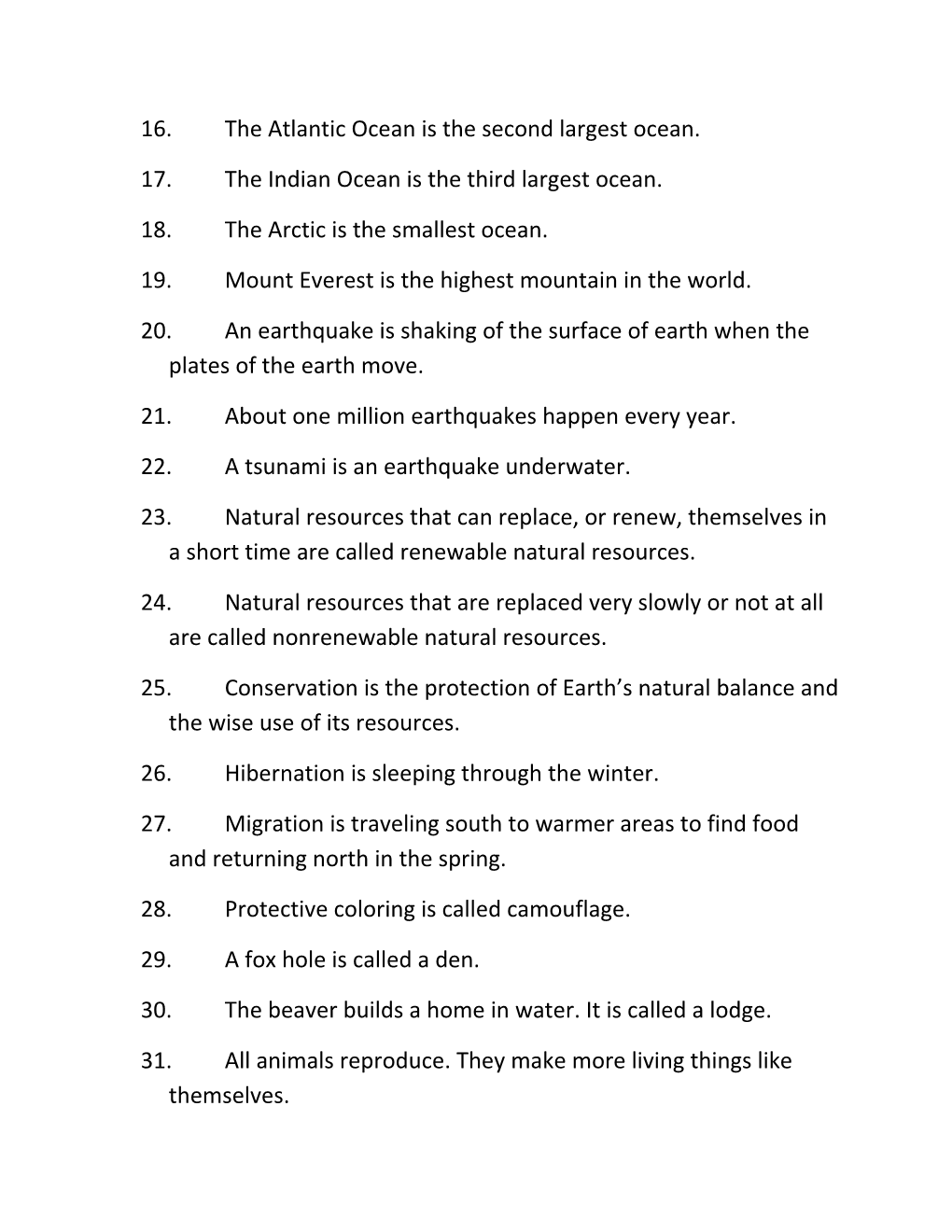 Science Semester Study Guide