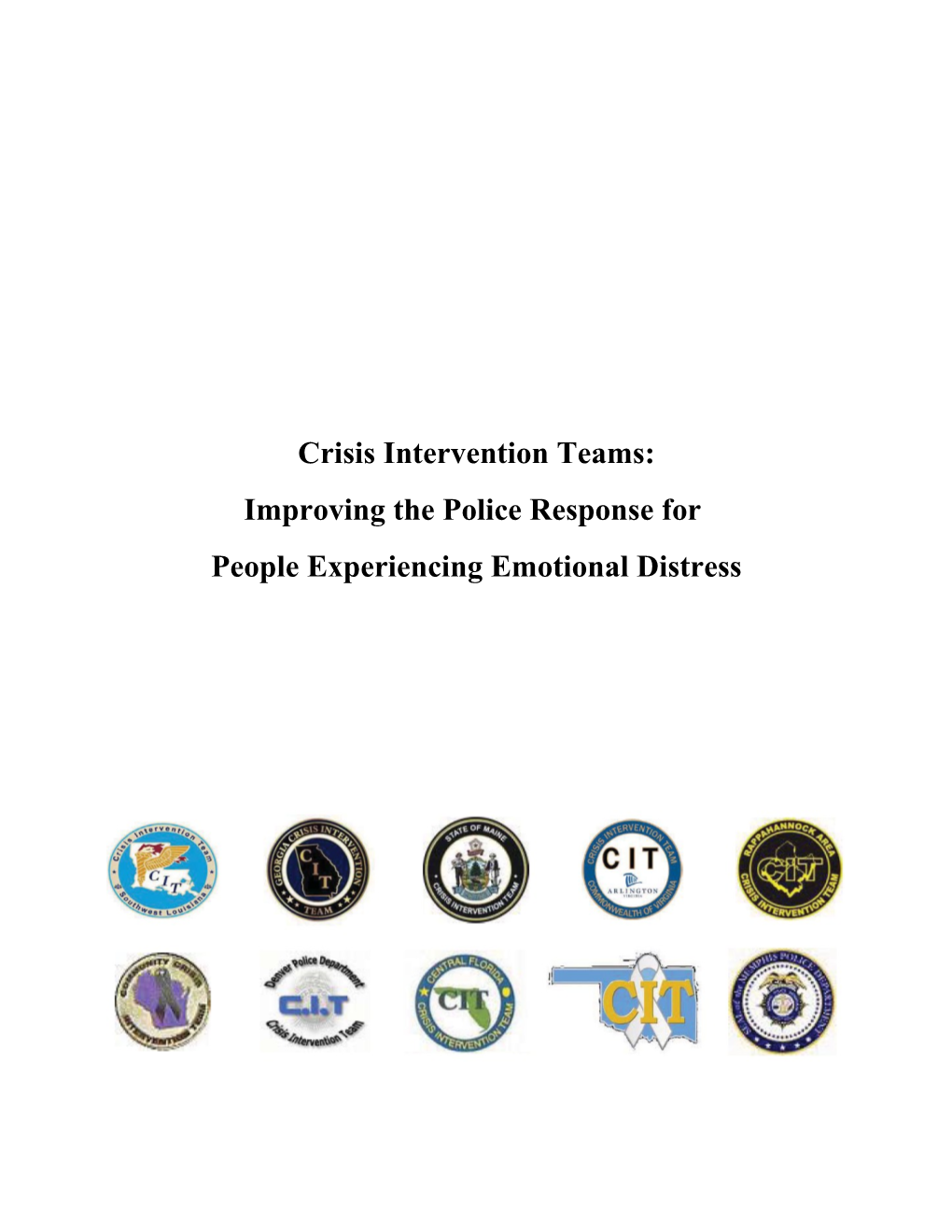 Crisis Intervention Teams Briefing Paper