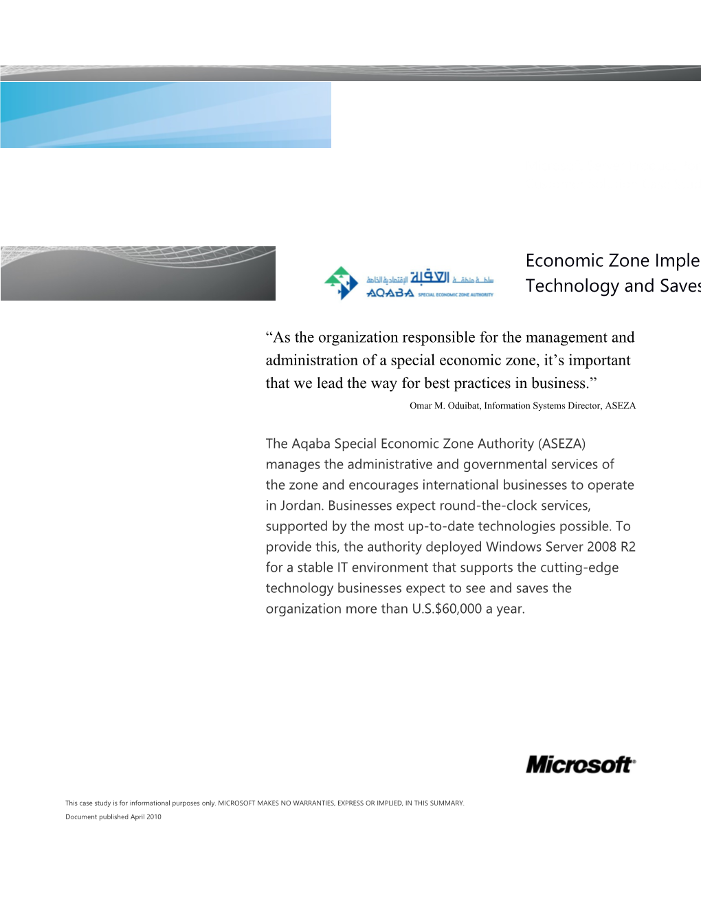 Writeimage CSB Economic Zone Implements Cutting Edge Technology and Saves Over $60,000 a Year