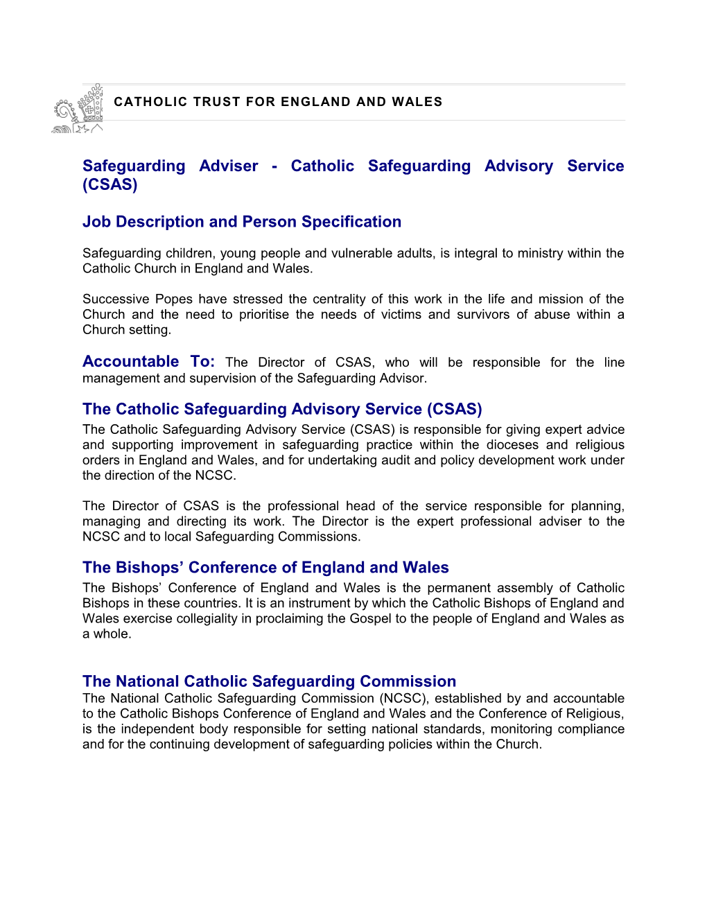 National Catholic Safeguarding Advisory Service