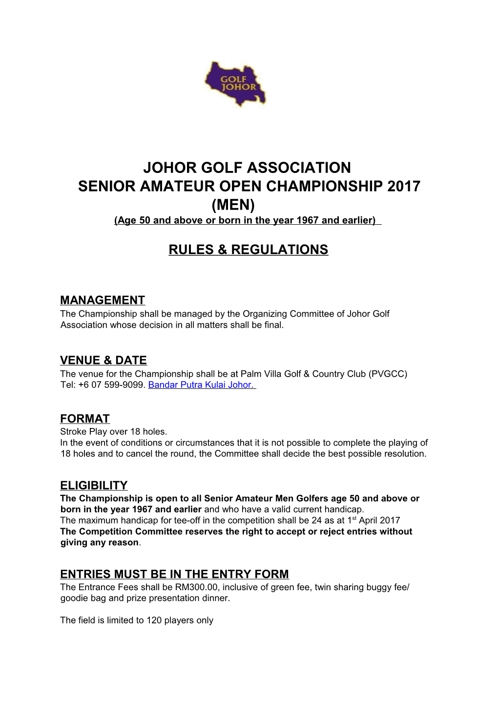 Senior Amateur Open Championship 2017